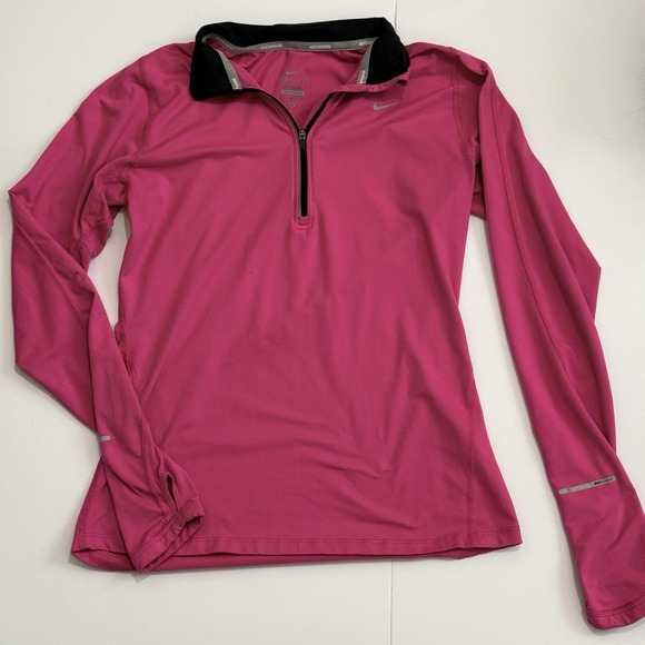 Nike Tops - Nike Dri-Fit Element 1/2 Zip Pullover Top Womens Size Small Pink Solid Running